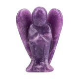 1.5Inch Gemstone Angel Figurine #SP1930 Hand Carved Pocket Healing Crystal Statue Perforated Spiritual Pendant for DIY Jewelry, Yoga Decor & Christmas Gifts