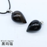 Natural crystal agate Drop Pendant Necklace Natural Stone Pendants Water Drop Shape Mixed Color Crystal Agates Stone Charms