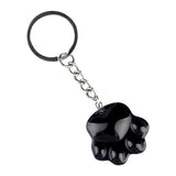28×30mm Natural Crystal Cat Paw Keychain | Cute Gemstone Pendant Keyring for Animal Lovers