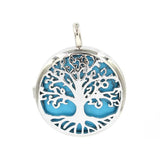 25mm Silver Plated Tree of Life Pendant Natural Round Crystal Inlay Hollow Charm for Chakra Necklace Making