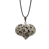 Natural Polished Heart Shaped Gemstone Pendant, Multiple Varieties Crystal Love Heart Pendant with Silver Bail, Chakra Reiki Healing Stone Necklace Pendant for Women