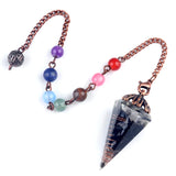 Wholesale Chakra Orgone Pendulum | Red Crystal Resin Pendulum with Copper Coil & 7 Chakra Chain for Divination