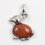 Genuine Baltic Gemstone Animal Rabbit Pendant Key chain for Women in Sterling Silver Fashion Jewelry pendant for making