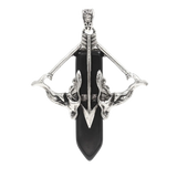 Vintage Cupid Arrow Crystal Point Pendant - Spiritual Healing Jewelry Charm