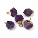 Natural Stone Pendants,Faceted Stone Rose Quartz Tiger eye  Charms for DIY Bracelet Necklace Jewelry versatile DIY Bracelet