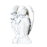 1.5Inch Gemstone Angel Figurine #SP1930 Hand Carved Pocket Healing Crystal Statue Perforated Spiritual Pendant for DIY Jewelry, Yoga Decor & Christmas Gifts