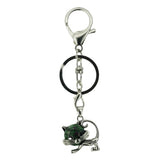 Healing Crystal Rose Quartz Semiprecious Stone Crafts Charm Cat Pendant Keychain for Women and Men
