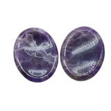 Polished Natural Crystal Oval Worry Stone, Multi Gemstone Thumb Massage Pocket Stone Anxiety Relief Reiki Healing Worry Stone