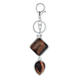 Minimalist Natural Stone Keychain Aesthetic Geometric Quartz Teardrop Charm Bag Pendant Girlfriend Gift