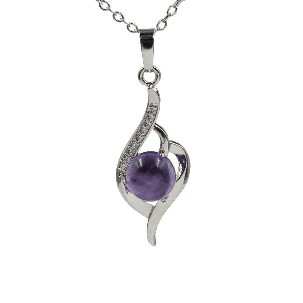 Letter N Heart Crystal Pendant necklace jewelry chakra charm healing quartz for women and girl