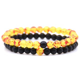 6mm Double Layer Natural Stone Stretch Bracelet, Chakra Healing Crystal Beaded Couple Bracelets Unisex Elastic Wrist Jewelry Gift for Men Women