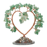 Handmade  Love Heart Crystal Tree | Natural Gemstone Ornament with Agate Slice Base | Healing Crystal Home Decor for Spiritual Gifts