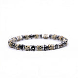 4MM Cube Gemstone Beads Hematite Stretch Bracelets for Women men