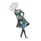 Vintage Lady Model Natural Sea Shell Pendant Brooch | Handcrafted Abalone & MOP Statement Brooch Pin for Necklaces, Scarves, DIY Craftsv