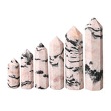 Natural Pink Zebra Jasper Crystal Point Tower Polished Hexagonal Obelisk Wand for Home Decor Meditation Crystal Collection Gift