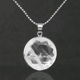 Silver Bezel Faceted Round Natural Gemstone Pendant Multi Color Cut Crystal Charm for Necklace Jewelry Making
