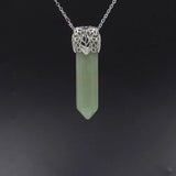 Natural Crystal Point Pendant Silver Filigree Crown Cap Chakra Healing Wand Charm for Reiki Jewelry Making