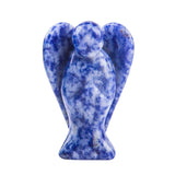 1.5Inch Gemstone Angel Figurine #SP1930 Hand Carved Pocket Healing Crystal Statue Perforated Spiritual Pendant for DIY Jewelry, Yoga Decor & Christmas Gifts
