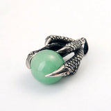 Dragon Claw Natural Gemstone Sphere Pendant, Gothic Dragon Claw Holding Crystal Ball Charm Pendant for Necklace