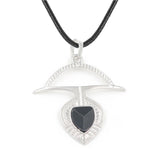Archery Bow Arrow Natural Crystal Pendant 42×40mm, Silver Plated Alloy Frame Pyramid Gemstone Pendant, Reiki Chakra Healing Stone Charm Pendant for DIY Necklace Jewelry Making Spiritual Gift