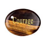 35X45MM Flat Oval Gemstone Pendant Engraved Words for Making Jewelry Lucky Stone DIY Accessories
