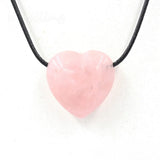 Crystal Pendant Heart NecklaceNatural Rose Quartz Crystal Healing Stone necklace Love Heart Shaped Chakra Reiki Pointed Gemstone