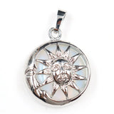 Platinum Gemstone Pendants key chain with Brass Findings Flat Round with Sun & Moon for Jewelry Making For Men and Women