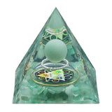Gemstone Solar Sphere Orgone Pyramid 60MM for Home Office Feng Shui Decor & Spiritual Gifts