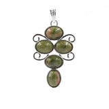 Chakra Multi Stone Scroll Crystal Pendant Necklace Natural Healing Gemstone Swirl Frame Charm Spiritual Gift for Women