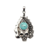 Dark Culture Silver Skull Fire Charm • Vintage Biker Flame Skeleton Replacement Pendant • Unisex Rocker Hip Hop Halloween Jewelry Gifts