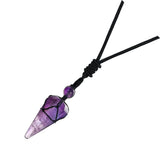 Natural Quartz Crystal Necklace Hexagonal Pointed Dowsing Pendulum Divination Healing Crystals Stone Reiki Chakra Pendant