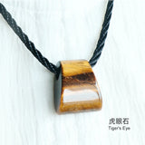 Natural agate crystal fan axe with large hole and thick rope pendant DIY design handmade necklace original national style