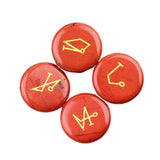 25mm Natural Crystal Angel Symbol Stones | 4 Archangel Rune Healing Ornament Set