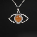 Choose your Gemstone Pendant with Chain evil eye symbol necklace Pendant 925 sterling-silver for women in size 18 inches