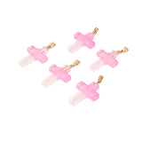 Healing Crystal Glass Cross Pendant Various Color Small Cross Pendant Necklace Keychain Earring Accessories
