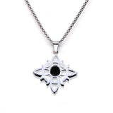 Stainless Steel Witch’s Knot Gemstone Necklace  Celestial Moon Goddess Pendant - Wiccan Protection Jewelry for Women & Men