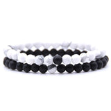 6mm Double Layer Natural Stone Stretch Bracelet, Chakra Healing Crystal Beaded Couple Bracelets Unisex Elastic Wrist Jewelry Gift for Men Women