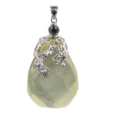 Silver Dragon Wrapped Natural Faceted Crystal Pendant 40×25mm, Irregular Raw Gemstone Pendant, Reiki Chakra Healing Stone Charm for DIY Necklace Jewelry Making Spiritual Amulet Gift
