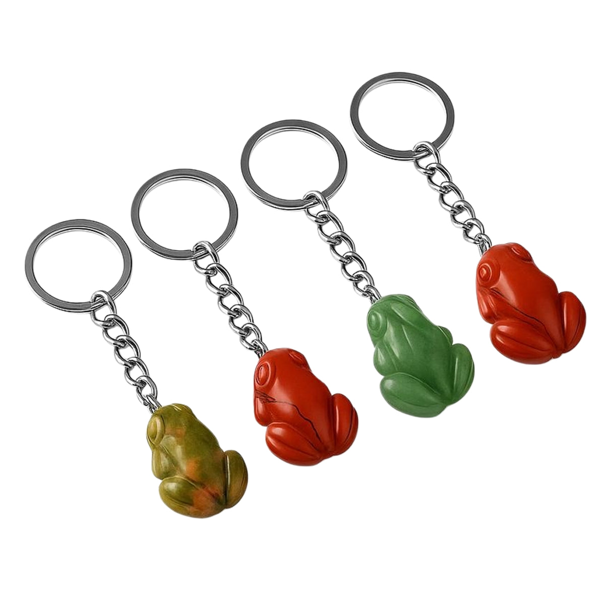 1.0Inch Frog Gemstone Pendant Keychain #KC2309S-A1