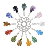 Gemstone Tortoise Keychain - Natural Stone Animal Charm #KC2311