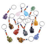 Chakra Bead Tortoise Keychain - Healing Stone Accessory