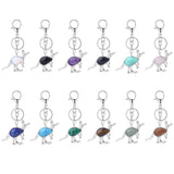Silver Kangaroo Gemstone Pendant Keychain #KC1765 Animal Crsytal Key Chain