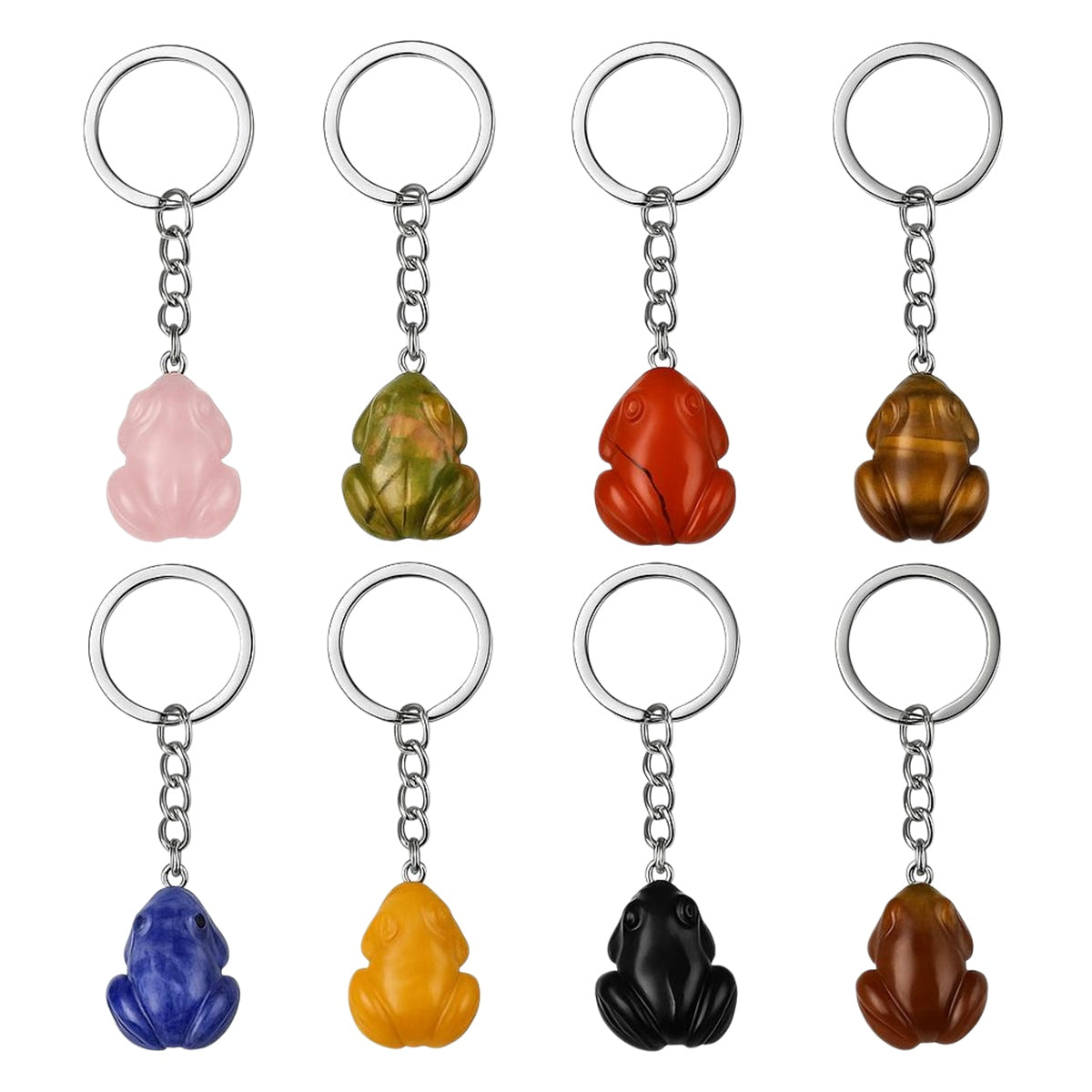 1.0Inch Frog Gemstone Pendant Keychain #KC2309S-A1