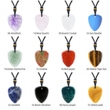 Gemstone Guitar Pick Pendant Necklace with Adjustable Cord SN2030-BK23