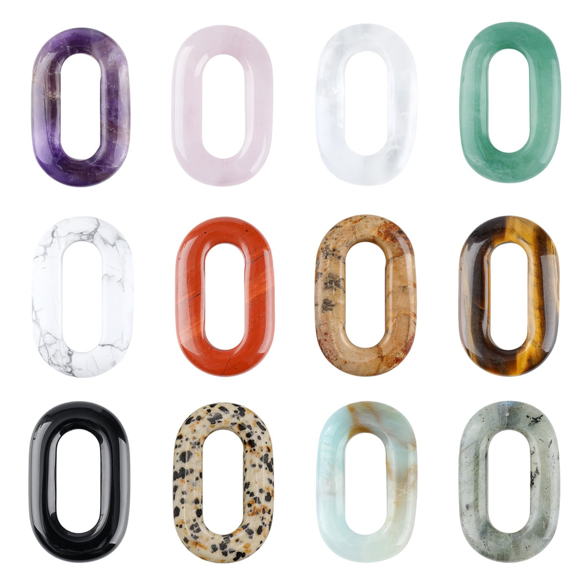 Hollow O-Shape Gemstone Pendant 25×40mm for Making Jewelry