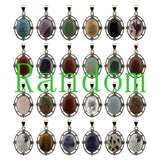 Silver Oval Gemstone Pendant for DIY Making Jewelry #SP1502S