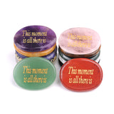 Worry Healing Palm Stones for Meditation Prayer Home Decor with (This Monent is all there is )-35x45MM #SP1904G-W01