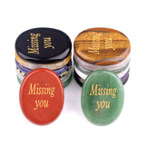 Worry Healing Palm Stones for Meditation Prayer Home Decor ( Missing You)  35x45MM #SP1904G-W02