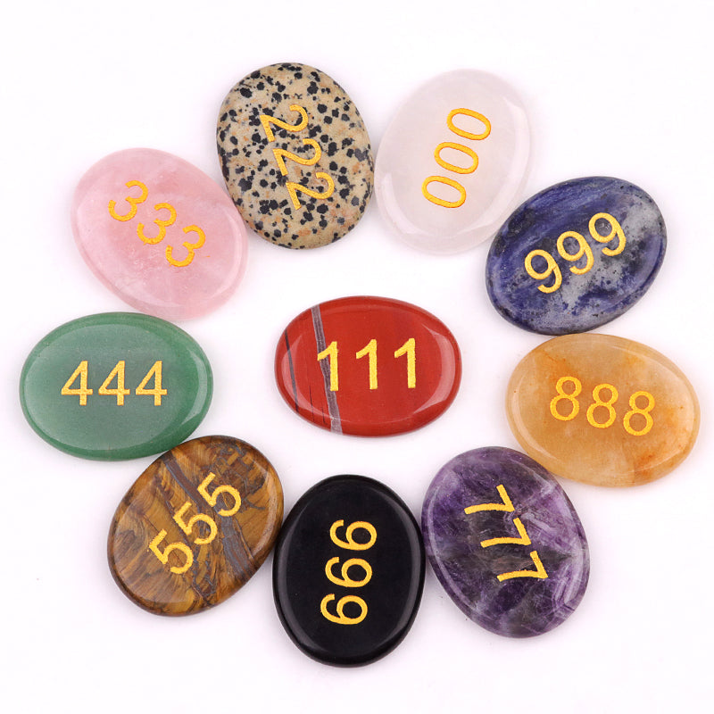 Worry Healing Palm Stones for Meditation Prayer Home Decor with ( Number )-35x45MM #SP1904G-W10