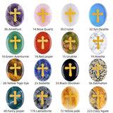35x45MM Worry Healing Palm Stones for Meditation & Prayer with Gold Cross Design SP1904G-W17